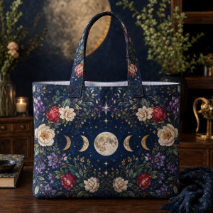 02_divine_feminine Divine Feminine illustrated on a zippered tote bag