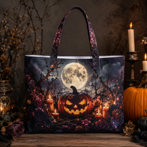 05_darkpumpkin darkpumpkin illustration on a zippered tote bag
