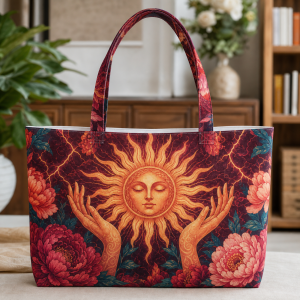 11_feminine_power Feminine Power illustrated on a zippered tote bag