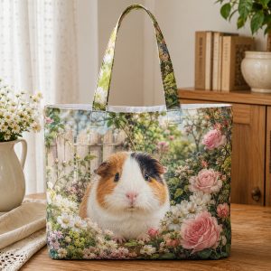 13_guineagrace Guinea Pig Garden illustrated on a zippered tote bag
