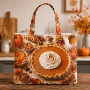 13_pumpkinpie Pumpkin Pie illustrated on a zippered tote bag