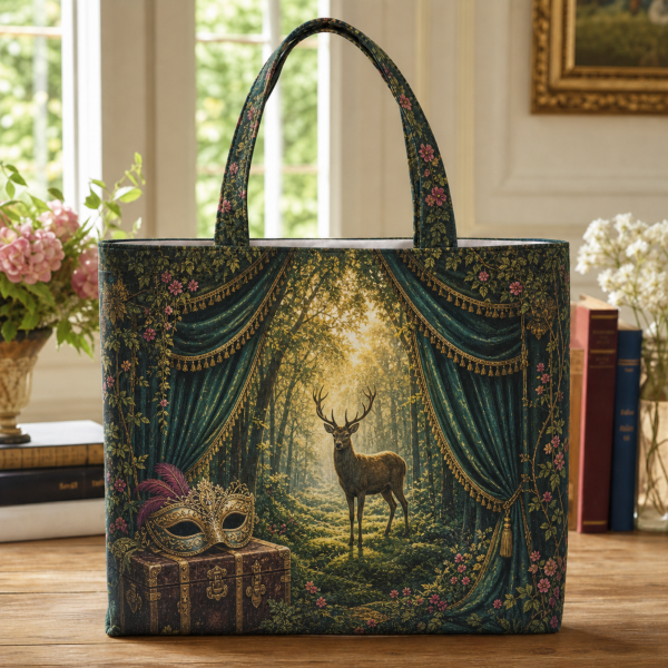 13_rosalind Rosalind illustrated on a zippered tote bag