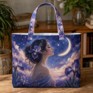 15_dream_woman Dream Woman illustrated on a zippered tote bag