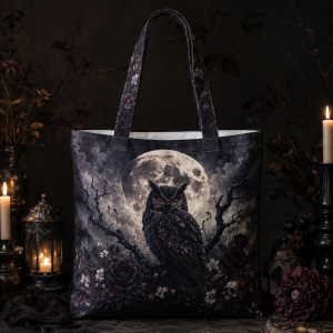 Midnightowl Zipper Tote Bag