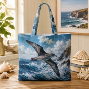 19_crab Crab illustrated on a zippered tote bag