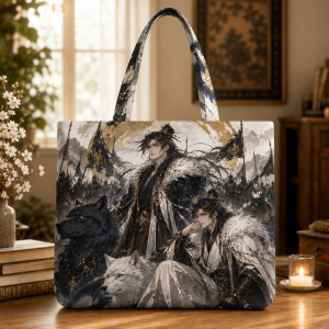 19_wolfempire Wolf Empire illustrated on a zippered tote bag