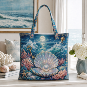 20_the_little_mermaid The Little Mermaid illustrated on a zippered tote bag