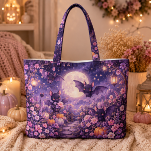 batgarden batgarden illustration on a zippered tote bag