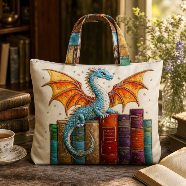 Blue Dragon Books Zipper Tote Bag