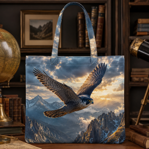 falcon Falcon illustrated on a zippered tote bag