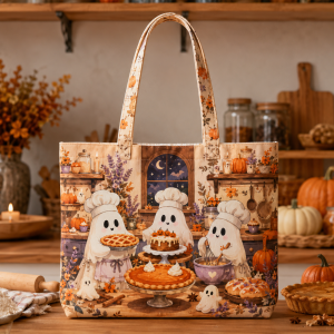 ghostbakery-1 ghostbakery illustration on a zippered tote bag