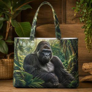 gorilla Gorilla illustrated on a zippered tote bag