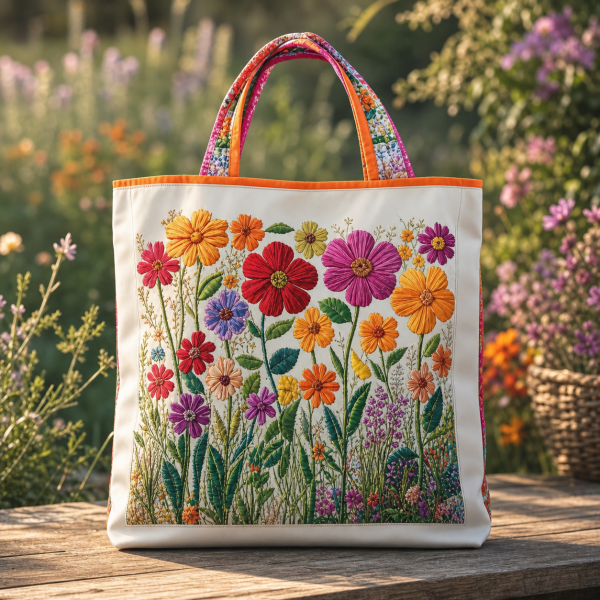 horses-field_premium-polyester-3d-42x38-1 Horses Field illustrated on a zippered tote bag