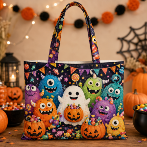 monsterfriends monsterfriends illustration on a zippered tote bag