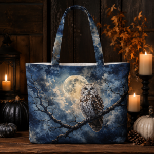 moonlitowl-1 moonlitowl illustration on a zippered tote bag
