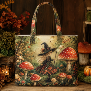 mushroomwitch-1 mushroomwitch illustration on a zippered tote bag