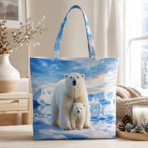 polar_bear Polar Bear illustrated on a zippered tote bag
