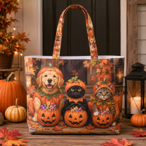 pumpkinpets-1 pumpkinpets illustration on a zippered tote bag