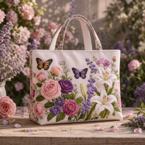 rose-lily-butterfly_premium-polyester-3d-42x38-1 Rose Lily Butterfly illustrated on a zippered tote bag