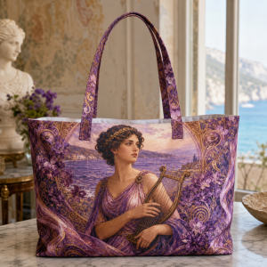 sappho Sappho illustrated on a zippered tote bag