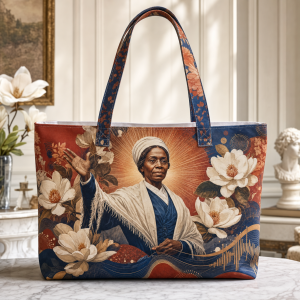 sojourner_truth Sojourner Truth illustrated on a zippered tote bag
