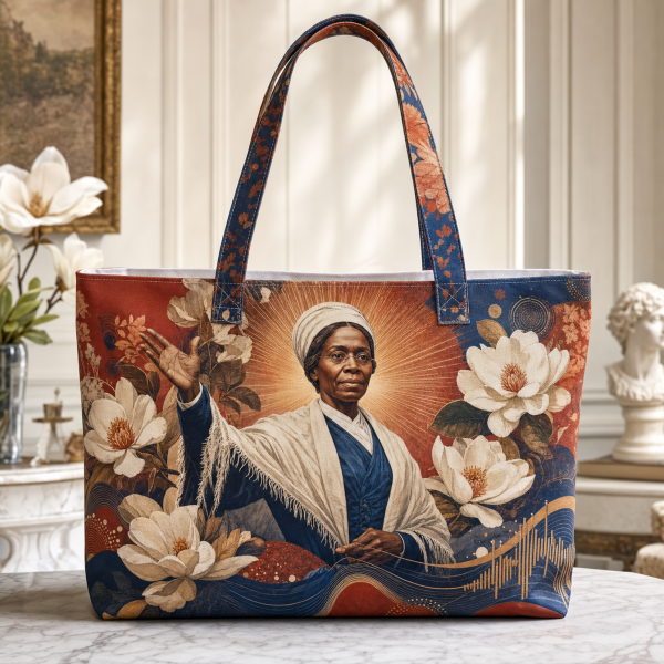 sojourner_truth Sojourner Truth illustrated on a zippered tote bag