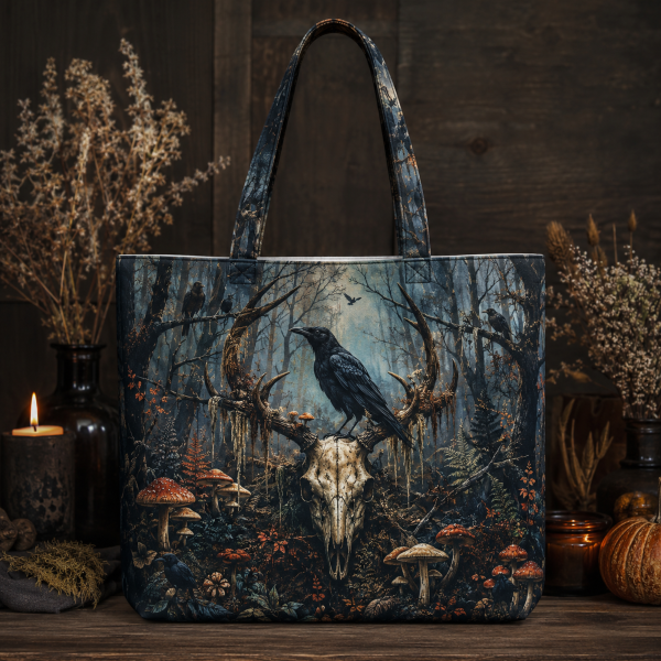 spookyforest-1 spookyforest illustration on a zippered tote bag