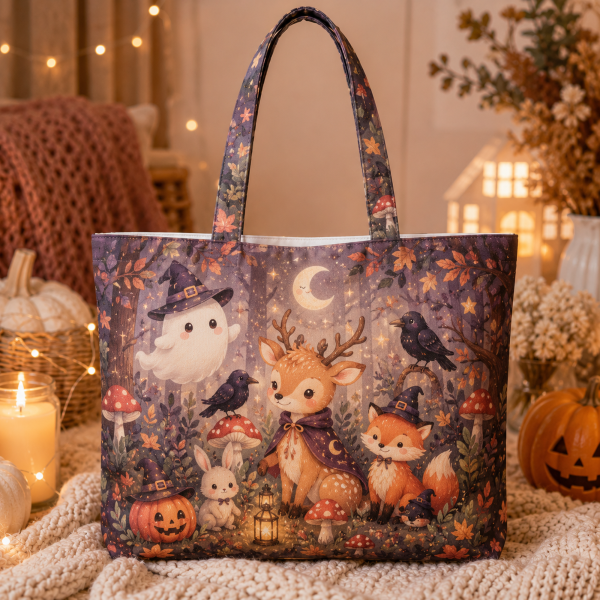 spookyforest spookyforest illustration on a zippered tote bag