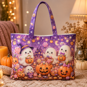 trickortote illustration on a zippered tote bag