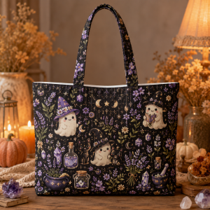 witchybotanic witchybotanic illustration on a zippered tote bag